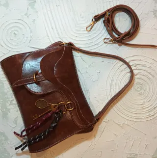 Bolso Gauchon Argentino Cuero Marrón