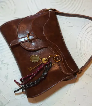 Bolso Gauchon Argentino Cuero Marrón