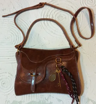 Bolso Gauchon Argentino Cuero Marrón