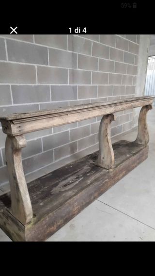 Banchi/inginocchiatoi in legno grezzo