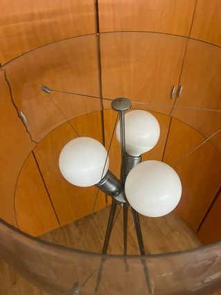 Candeeiro moderno pé metal e vidro