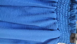 Pantalón ancho azul mujer