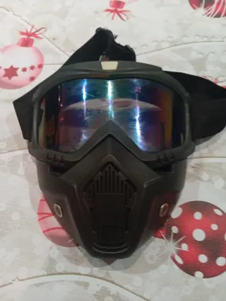 Casco negro abierto con careta adaptable XL