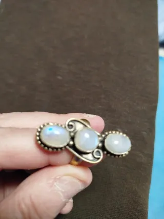 Anillo Bronce Piedra Lunar