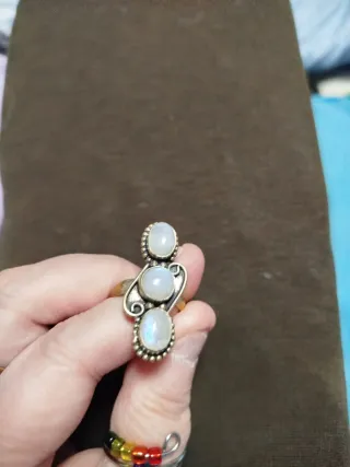 Anillo Bronce Piedra Lunar