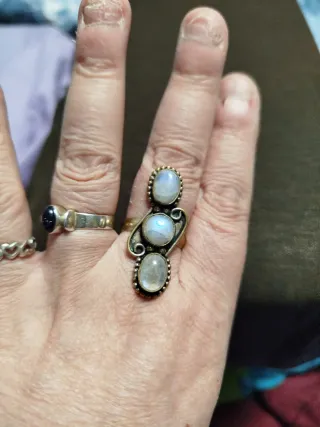 Anillo Bronce Piedra Lunar