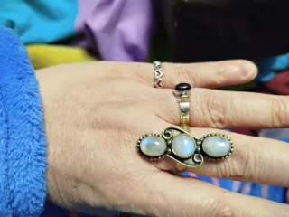 Anillo Bronce Piedra Lunar