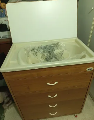 Mueble cambiador bebé madera