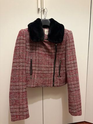Giacca Gaudi a quadri rossa e nera