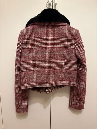 Giacca Gaudi a quadri rossa e nera