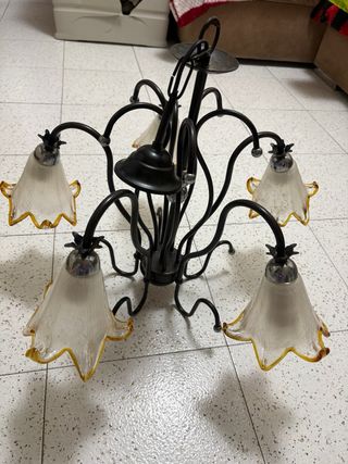 Lámpara de techo metal y cristal