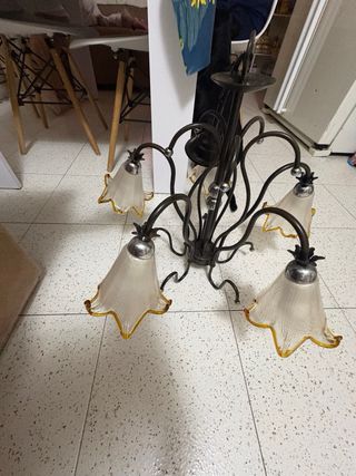 Lámpara de techo metal y cristal