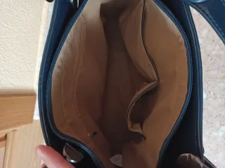 Bolso azul marino, hombro y bandolera