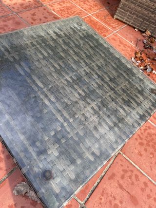 Mesa de centro exterior ratán y cristal