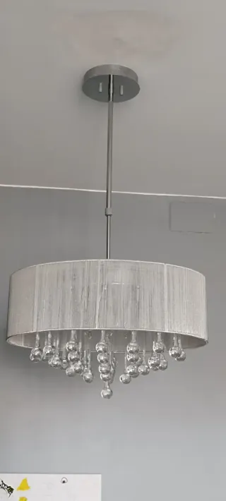 Lámpara de techo extensible tela y cristal