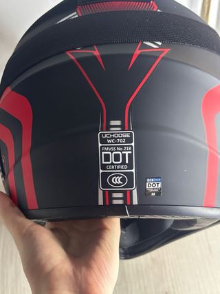 Casco Motocross Negro y Rojo Nuevo