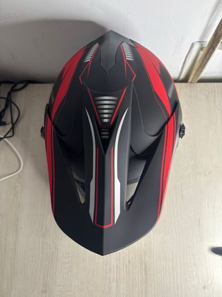 Casco Motocross Negro y Rojo Nuevo