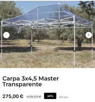 Carpa Plegable Master 3x4,5 Transparente