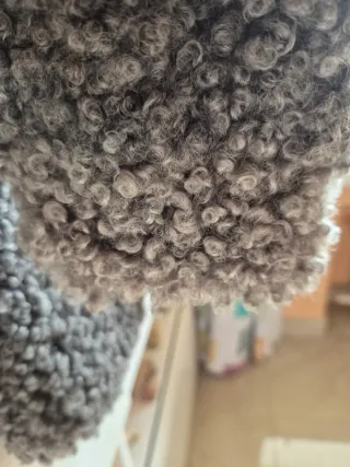 Chaquetón piel y pelo cordero gris