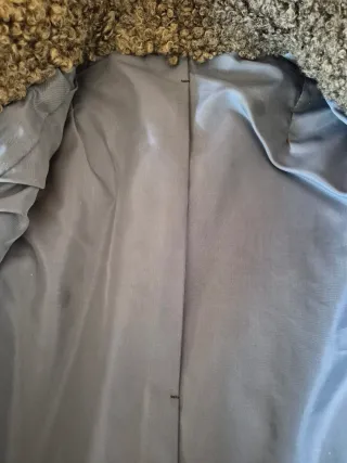 Chaquetón piel y pelo cordero gris