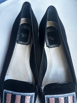 Manoletinas Christian Dior Negras y Rosas