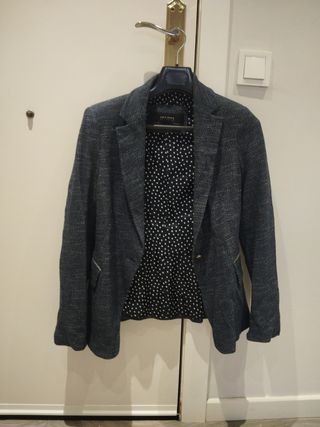 Americana Zara Basic Collection Gris azulado