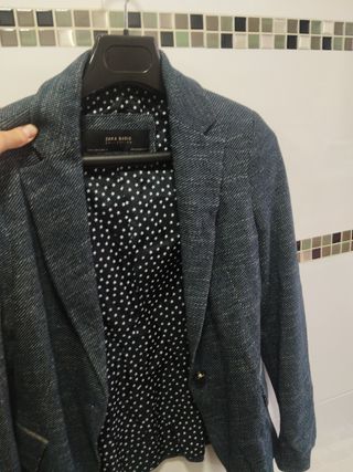 Americana Zara Basic Collection Gris azulado