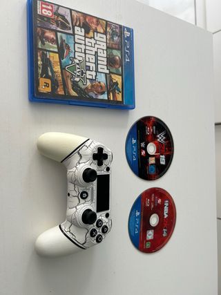Mando PS4 AceGamer + GTA V + NBA 2K14 + WWE 2K16