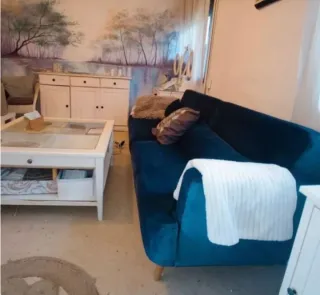 Sofá Cama Terciopelo Azul nuevo