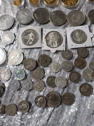 Lote Monedas Plata, 5 Ecus, Carlos III