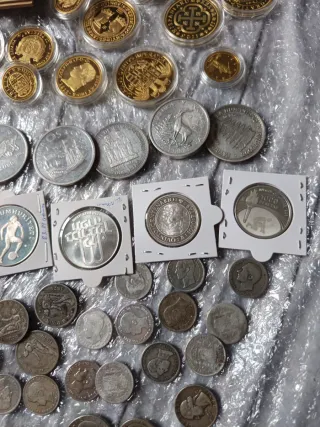 Lote Monedas Plata, 5 Ecus, Carlos III