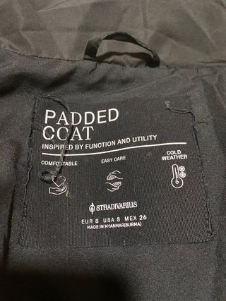 Abrigo largo acolchado negro