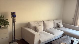 Sofá rinconera beige tela aquaclean