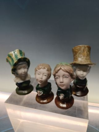 4 bustos cabezas de porcelana Ramón Ingles