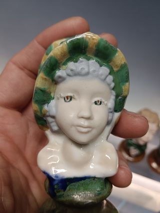 4 bustos cabezas de porcelana Ramón Ingles