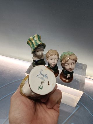 4 bustos cabezas de porcelana Ramón Ingles