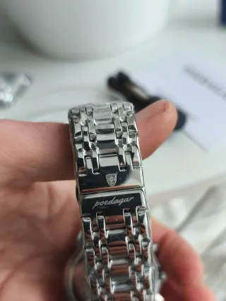 Relógio Poedagar Prata Azul Luxo