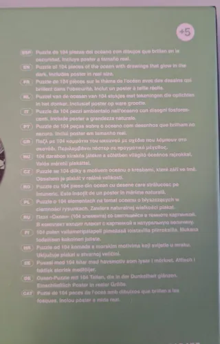 Puzzle Apli Kids Glow in the Dark Océano 104 pieza