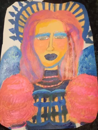 Pintura Original Ángel Abstracto