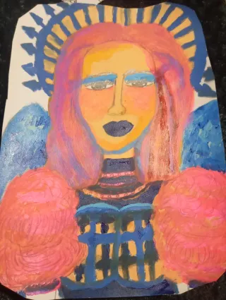 Pintura Original Ángel Abstracto