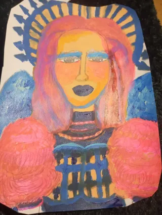 Pintura Original Ángel Abstracto