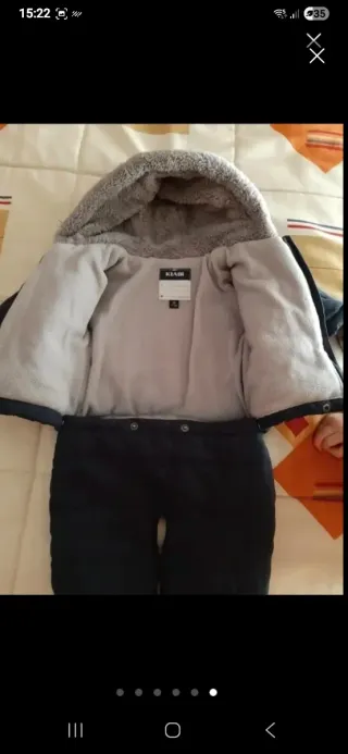 Abrigo- buzo bebe de 0 a 3 meses.de 56 a 62 cm