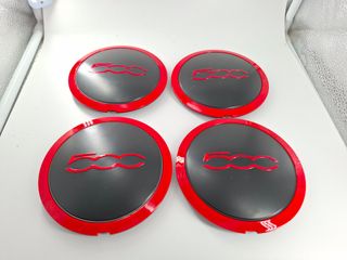 Set 4 Coprimozzi Fiat 500 Rossi
