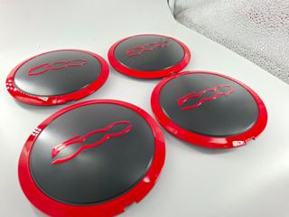 Set 4 Coprimozzi Fiat 500 Rossi