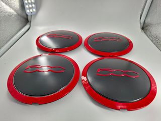Set 4 Coprimozzi Fiat 500 Rossi