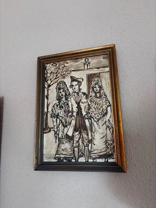 Cuadro decorativo beige y marrón