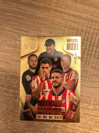 Carta Adrenalyn Míticos Invencible Atleti2020-2021