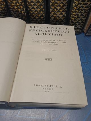 8 tomos, Diccionario enciclopédico abreviado Espasa Calpe - Madrid, 1957, 7ª Edición