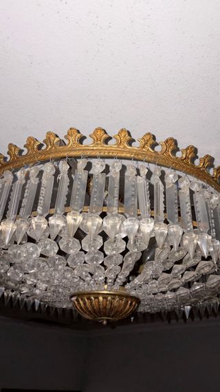 Lámpara de techo vintage cristal y metal