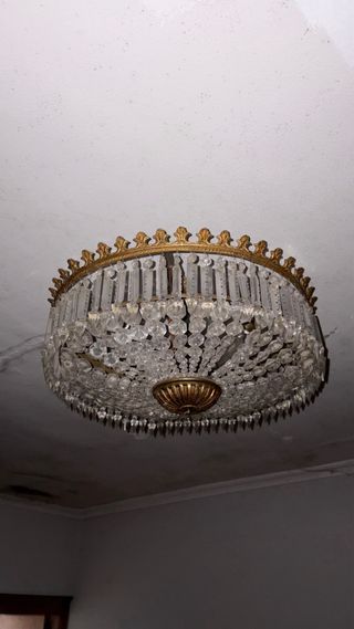 Lámpara de techo vintage cristal y metal
